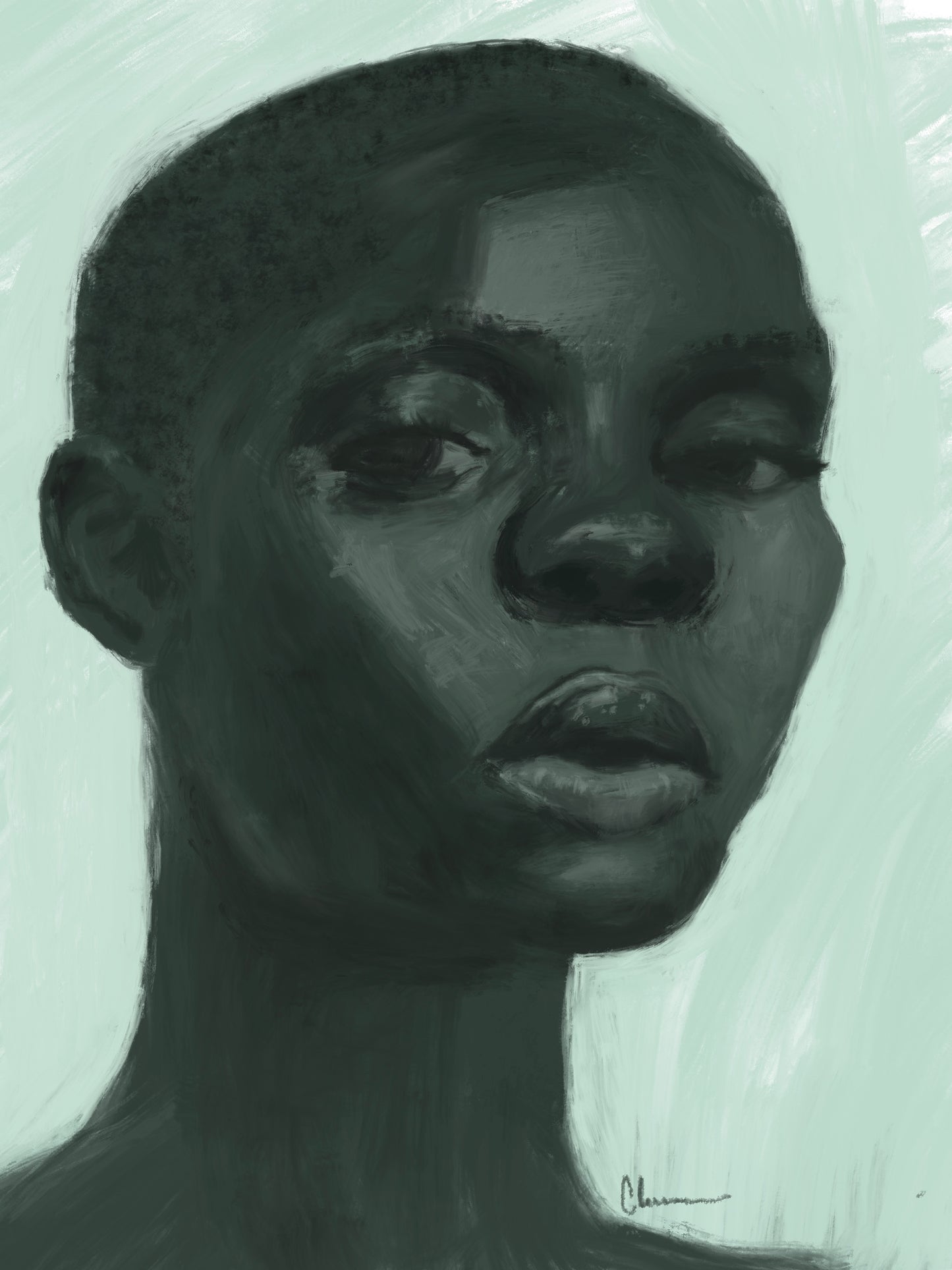 Soft green protrait